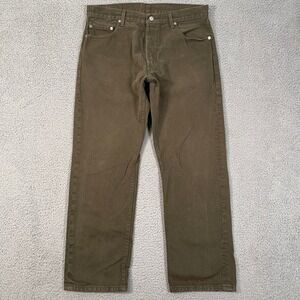 Vintage Levis 501xx‎ Jeans Mens 33x30 Olive Green Denim Great Fade Grunge Button